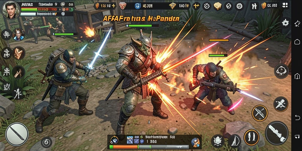 Screenshot gameplay AFAF yang menampilkan taktik pertempuran.