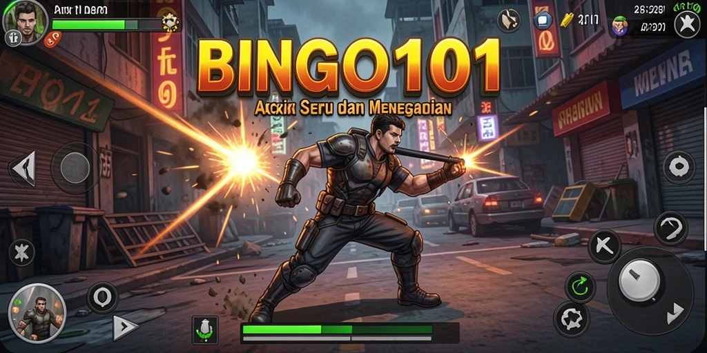 Tampilan gameplay seru dalam BINGO101 dengan aksi yang mendebarkan.