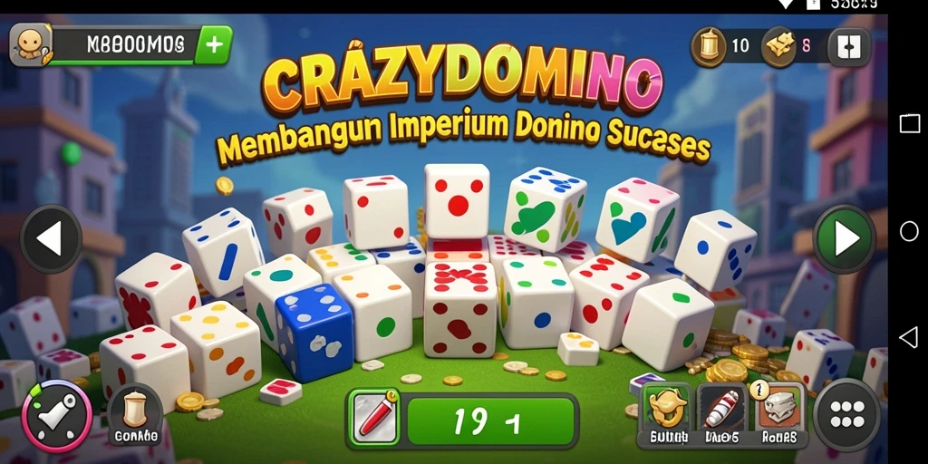 Tangkapan layar gameplay menunjukkan interaksi dan strategi di CRAZYDOMINO.