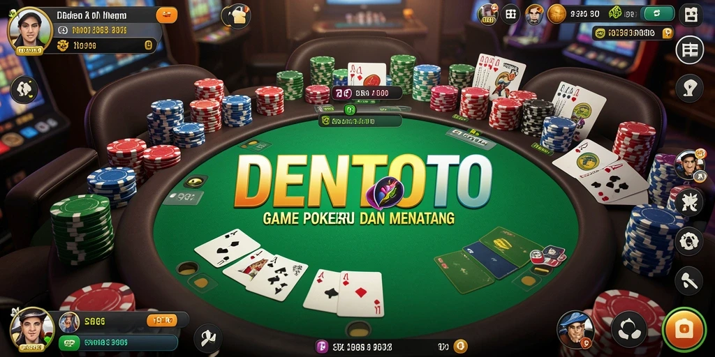 Tampilan permainan Poker DENTOTO yang menarik dan mendebarkan.