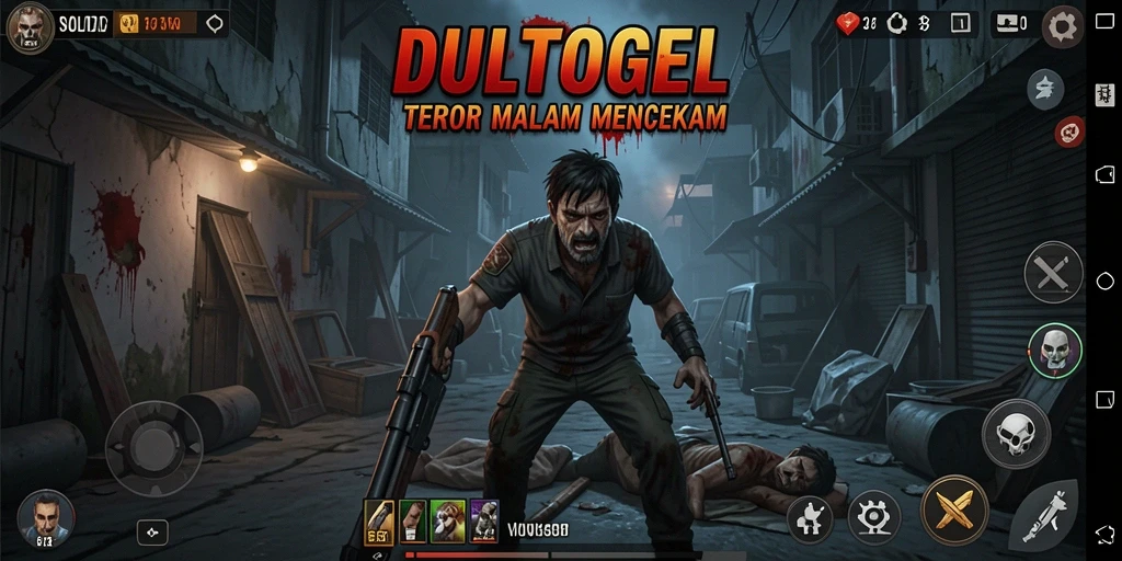 Tampilan gameplay DULTOGEL yang menegangkan dan mencekam.