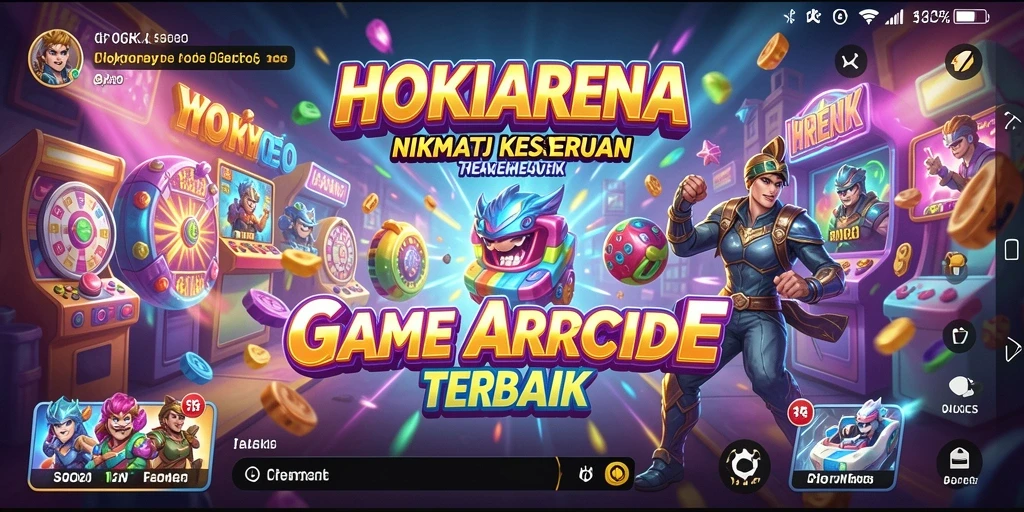 Screenshot utama HOKIARENA menunjukkan gameplay Arcade yang seru.