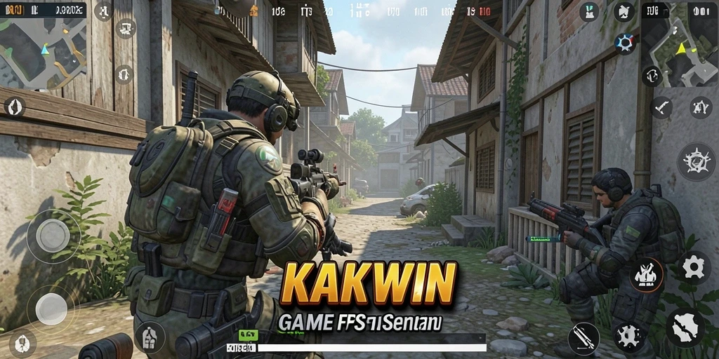 Tampilan gameplay KAKWIN dengan aksi menembak yang mendebarkan.