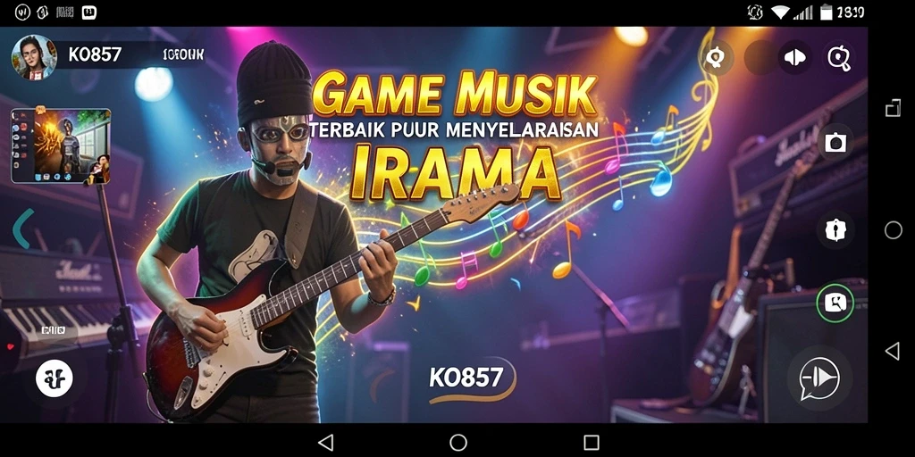 Tampilan gameplay KO857 menampilkan aksi musik yang mengasyikkan.