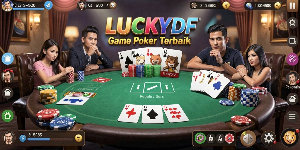 Tampilan gameplay poker yang menarik di LUCKYDF.