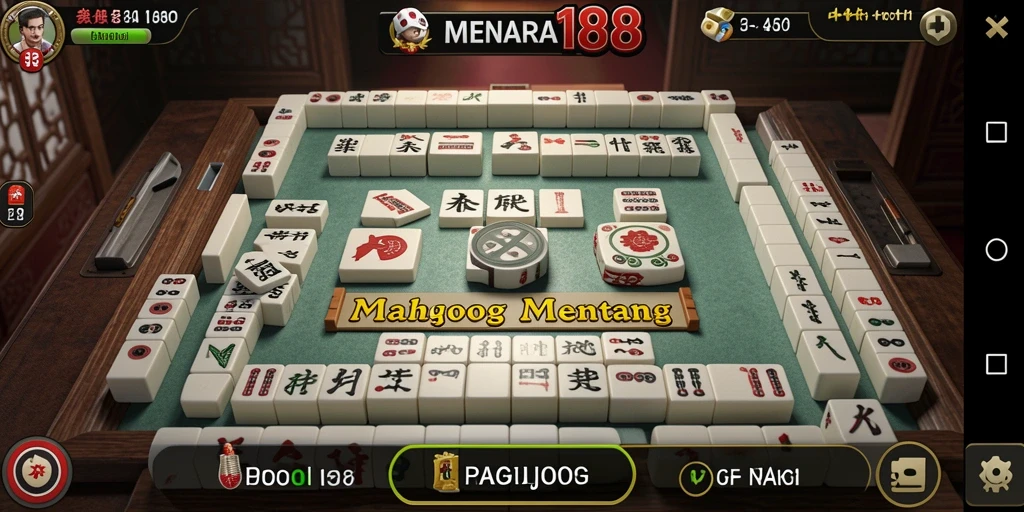 Gameplay MENARA188 menampilkan papan Mahjong yang menarik dan penuh warna.