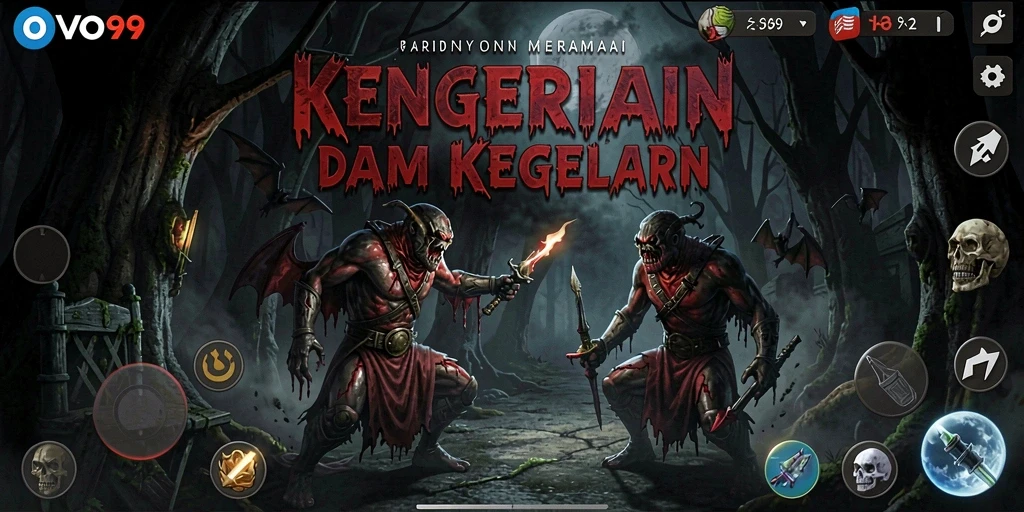Gameplay OVO99 menunjukkan momen menegangkan saat menghadapi monster.