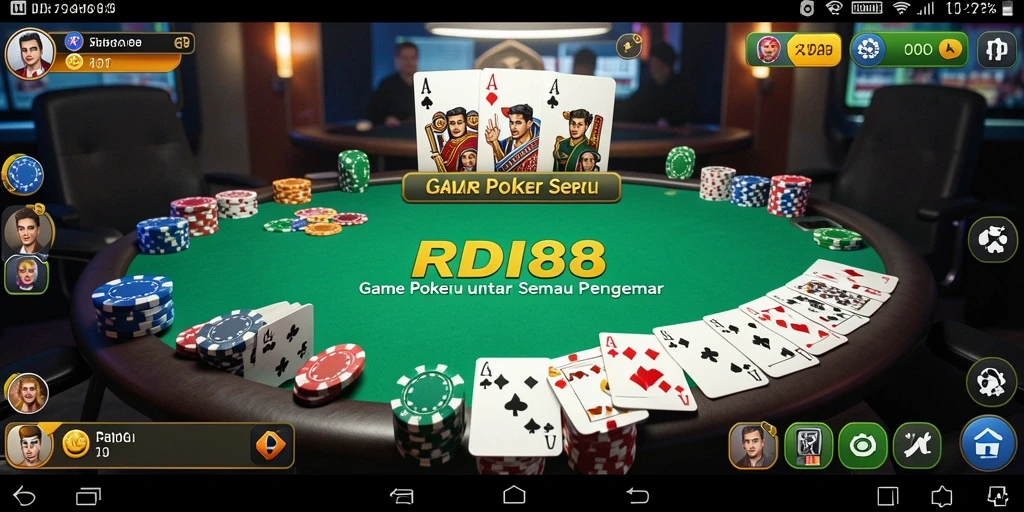 Screenshot gameplay RDI88 yang menampilkan suasana poker yang menarik.