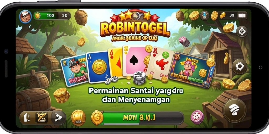 Tampilan permainan ROBINTOGEL yang ceria dan menghibur.