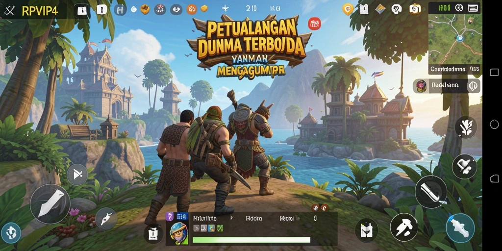 Gameplay RPVIP4 menampilkan petualangan seru di dunia terbuka.