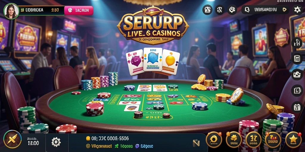 Tampilan permainan Live Casino yang menggembirakan dan interaktif.