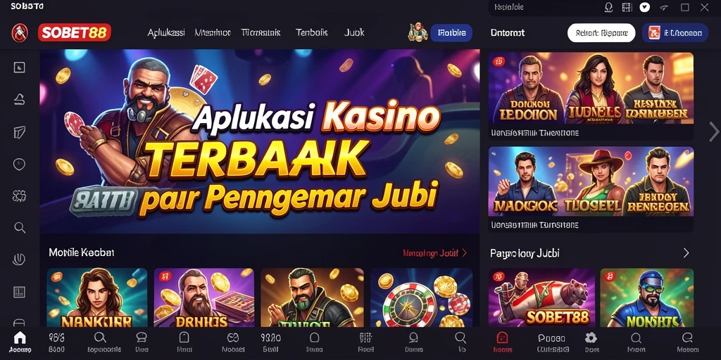 Screenshot utama SOBET88 menampilkan gameplay Kasino yang mendebarkan.