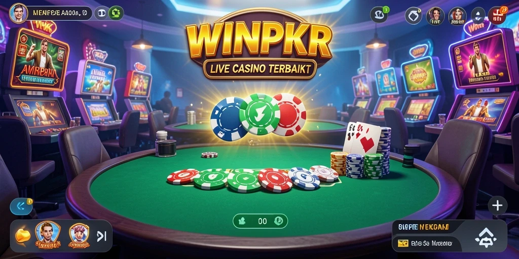 Screenshot menunjukkan dealer langsung dan meja permainan Live Casino yang mengasyikkan.